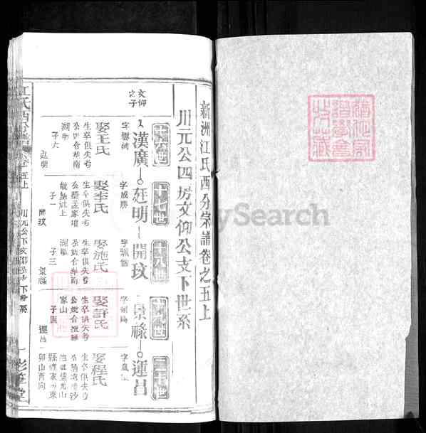 《湖北武汉黄陂区黄陂江氏西分谱》007_江氏西分谱[7]卷5上_1367-1989