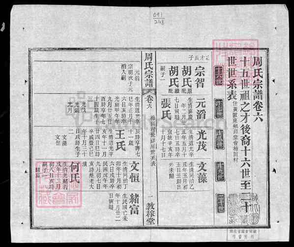 《湖北武汉黄陂区黄陂黄陂周氏宗谱》005_黄陂周氏宗谱_卷六_1923 《湖北武汉黄陂区黄陂黄陂周氏宗谱》005_黄陂周氏宗谱_卷六_1923