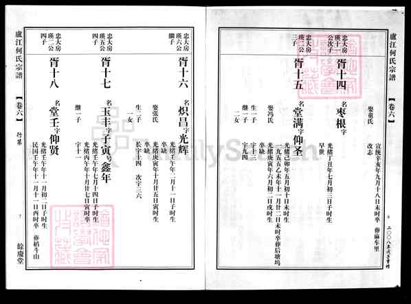 《浙江卢江何氏宗谱》[6卷]6_卷6)世传 54世竹连公起